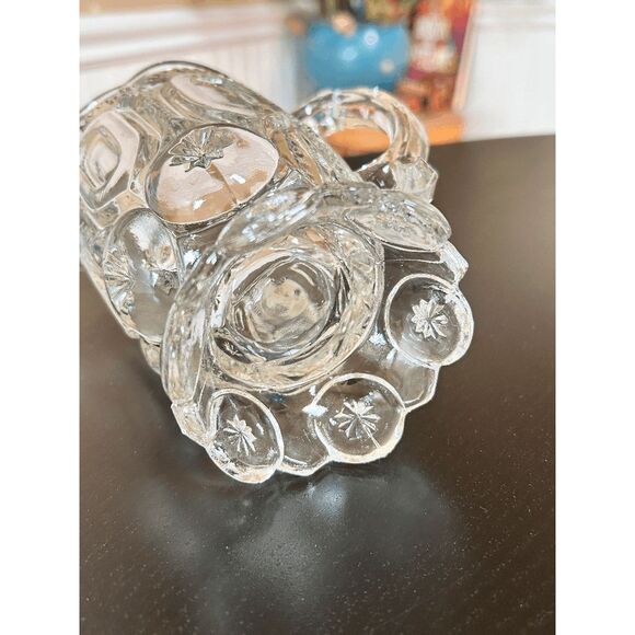 Vintage L.E. Smith Glass Crystal Glass Moon and Stars Creamer Pitcher - Picture 4 of 5